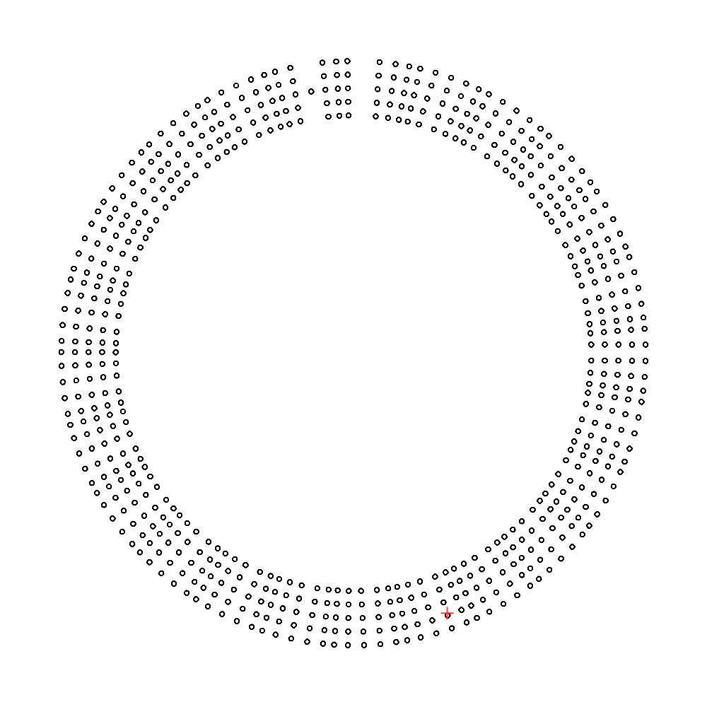 5 track circle cribbage board pattern / template