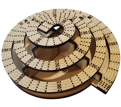 4 lane king of the mountain cribbage board