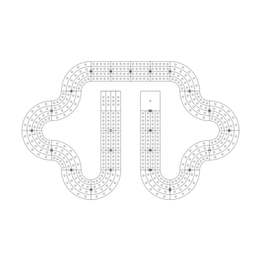 1-2 Cribbage Board Pattern / Template