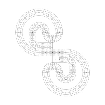 Spiral #3 Cribbage Board Pattern / Template