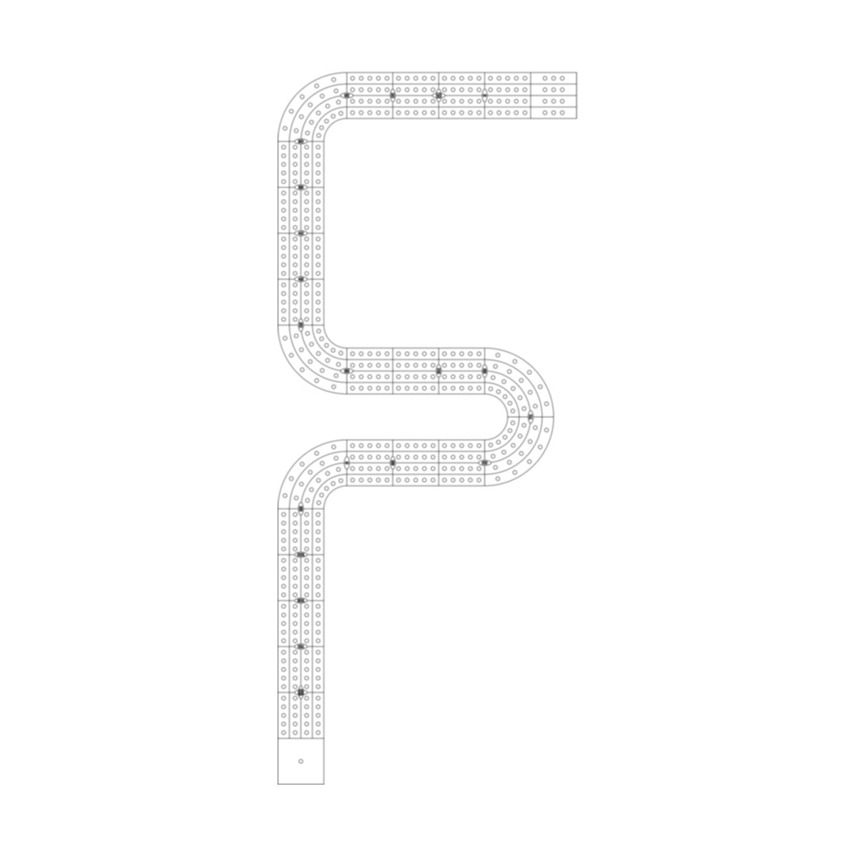 All Single Letter Cribbage Board Patterns From A to Z