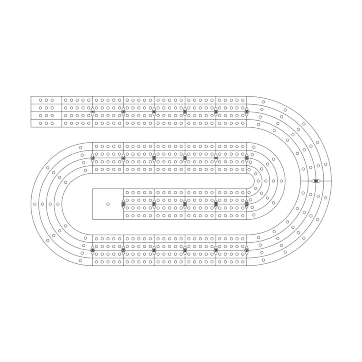 Paper Clip 2 Cribbage Board Pattern / Template