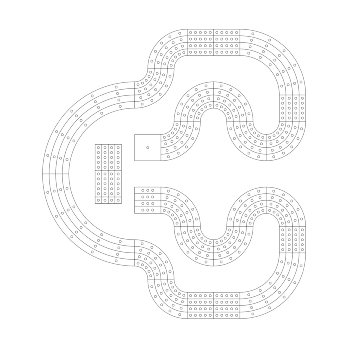 Swerving Cribbage Board Pattern / Template